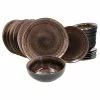 Null 18tlg. Tellerset Samos Reactive Glaze Braun - 24327306