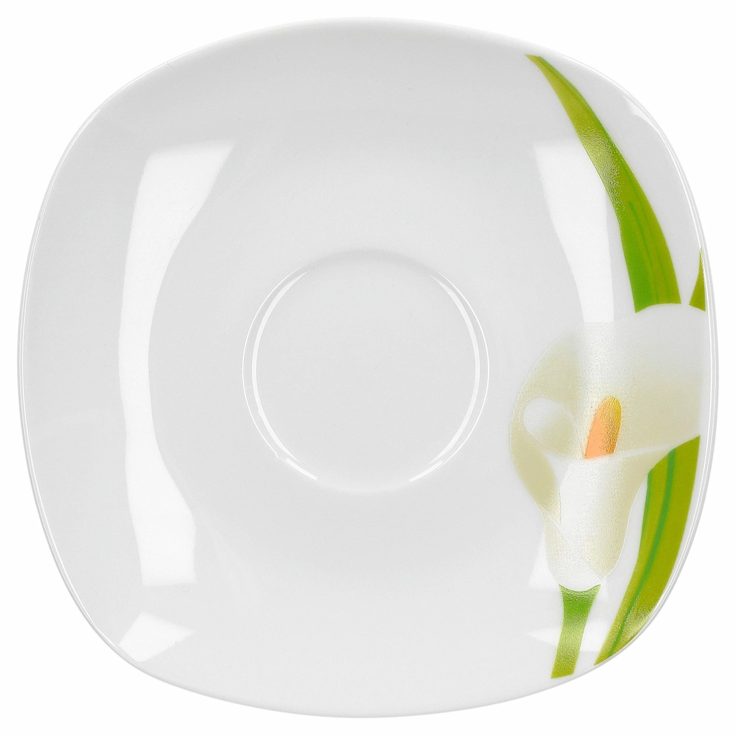 Null Kombiservice Calla 30-teilig Eckig Porzellan Für 6 Personen Weiß Mit Blumendekor 6 Null Kombiservice Calla 30-teilig Eckig Porzellan Für 6 Personen Weiß Mit Blumendekor – Bild 6