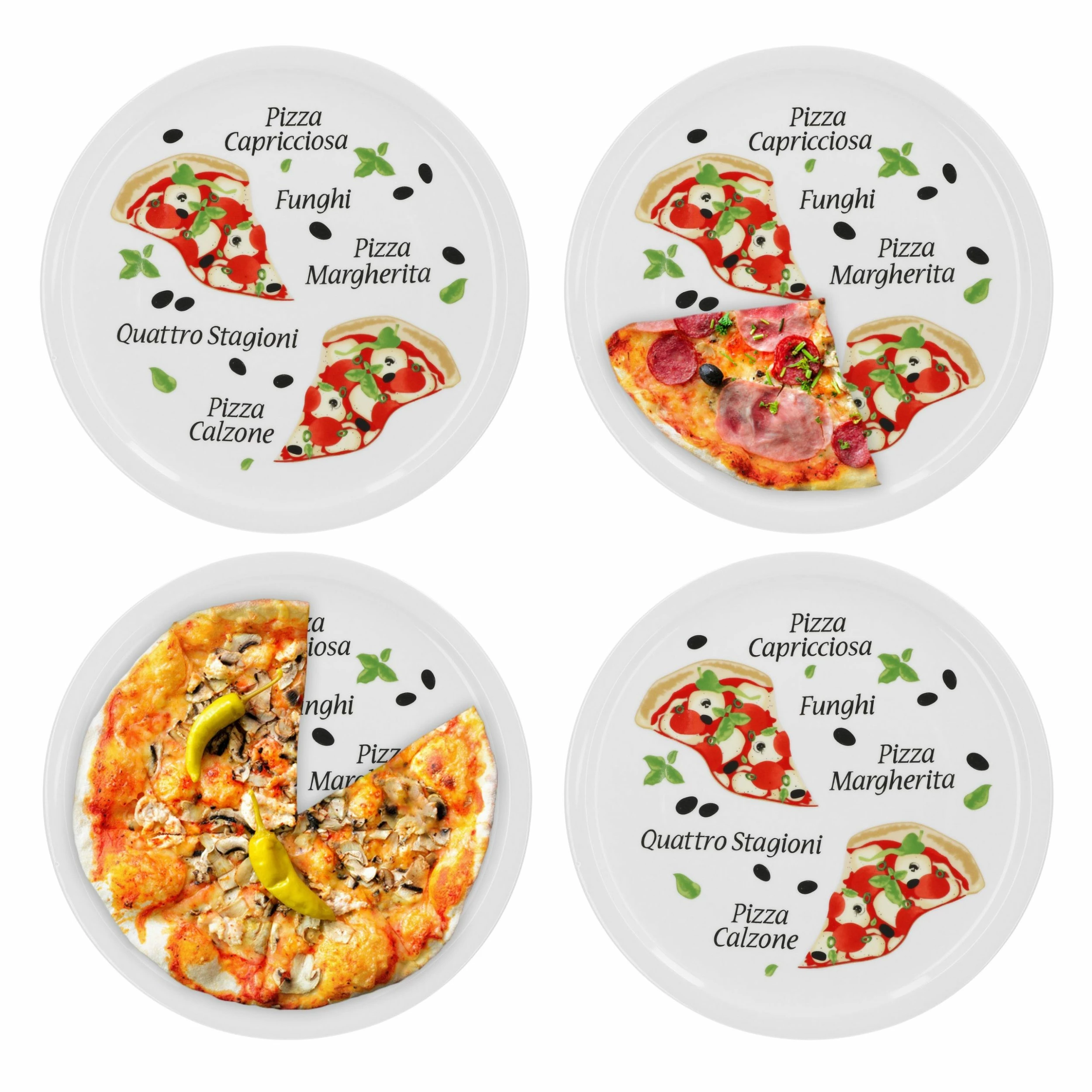 Null 4er Set Pizzateller Margherita Groß - 30,5cm Porzellan Teller Mit Schönem Motiv - Für Pizza / Pasta, Den `großen Hunger` Oder Zum Anrichten Geeignet 1 Null 4er Set Pizzateller Margherita Groß - 30,5cm Porzellan Teller Mit Schönem Motiv - Für Pizza / Pasta, Den `großen Hunger` Oder Zum Anrichten Geeignet