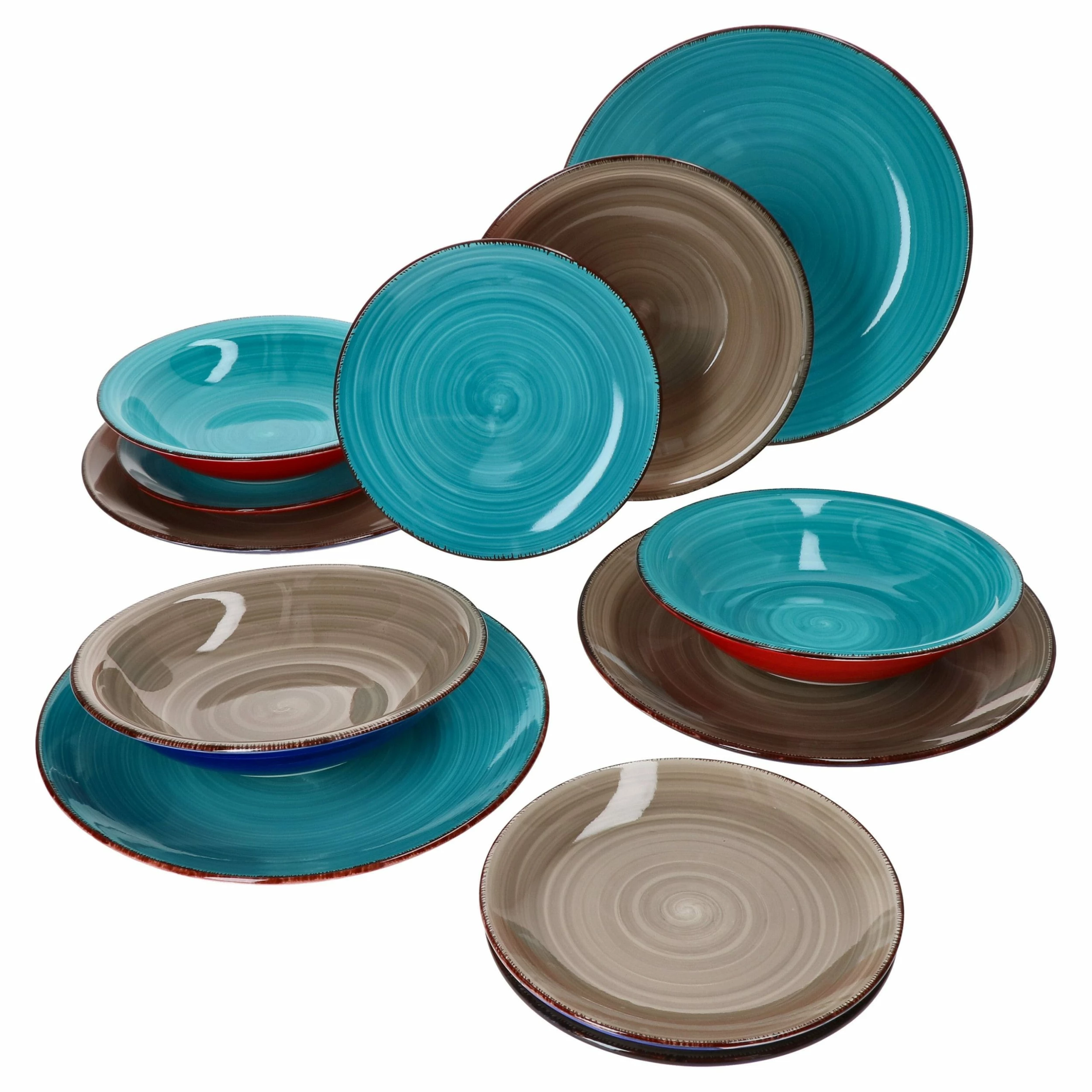 Null 12tlg Tellerset Uni Duo Malaga Grün & Rot Für 4 Personen 3 Null 12tlg Tellerset Uni Duo Malaga Grün & Rot Für 4 Personen – Bild 3