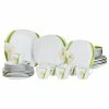 Null Kombiservice Calla 30-teilig Eckig Porzellan Für 6 Personen Weiß Mit Blumendekor
