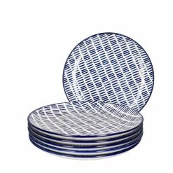 Null 6er Set Speiseteller Jail Blau Weiß - 89984