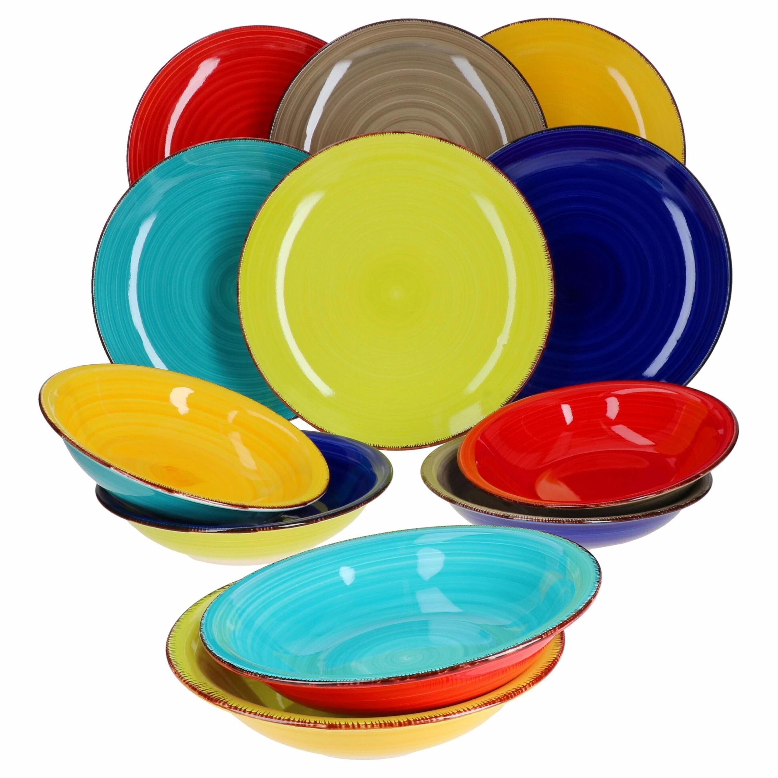 Null 12tlg Tellerset Uni Duo Malaga Grün & Rot Für 4 Personen 4 Null 12tlg Tellerset Uni Duo Malaga Grün & Rot Für 4 Personen – Bild 4