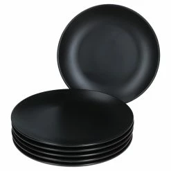Null Mambocat Kattegat 6-tlg. Speiseteller Set Schwarz Matt