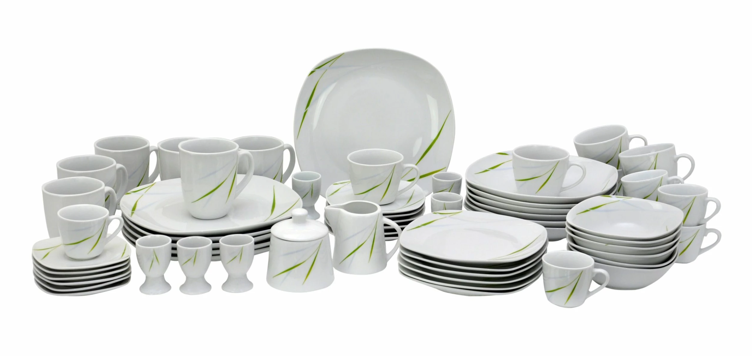Null Kombiservice Aviva 30tlg. Weiß Mit Farbigem Dekor Für 6 Personen 2 Null Kombiservice Aviva 30tlg. Weiß Mit Farbigem Dekor Für 6 Personen – Bild 2