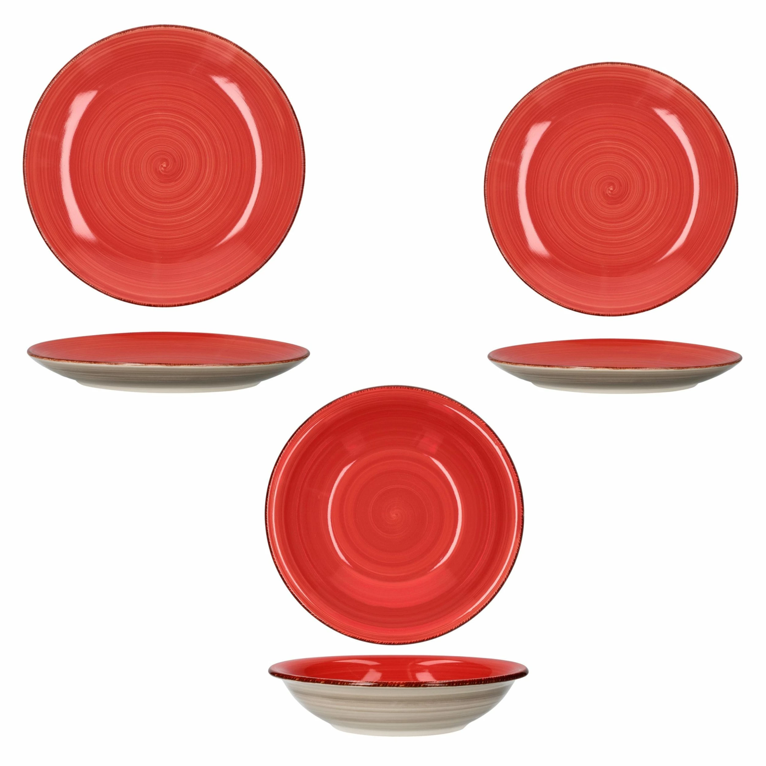 Null 12tlg Tellerset Uni Duo Malaga Grün & Rot Für 4 Personen 6 Null 12tlg Tellerset Uni Duo Malaga Grün & Rot Für 4 Personen – Bild 6