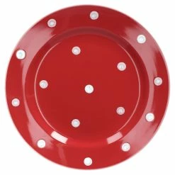 Null Dessertteller Emily 20cm Rot Mit Weißen Punkten