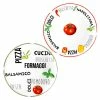 Null 2er Set Pizzateller Tomate Weiß Mit Dekor Ø 31cm - 1x Grün & 1x Rot - 27020533