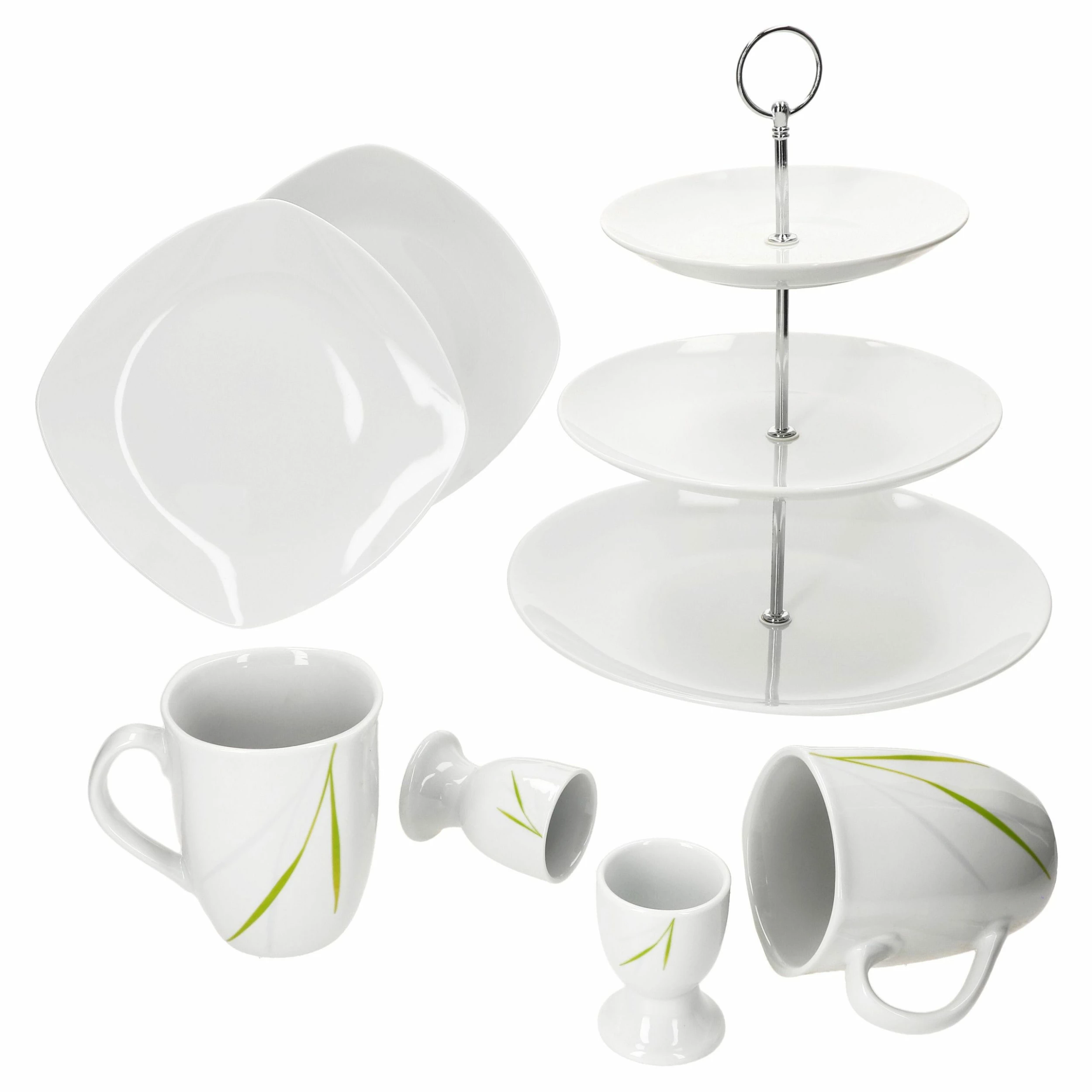 Null 7tlg. Etageren Frühstück Lilli - 1x 24302284, 2x Eierbecher Lilli, 2x Becher Lilli & 2x Kuchenteller Lilli 2 Null 7tlg. Etageren Frühstück Lilli - 1x 24302284, 2x Eierbecher Lilli, 2x Becher Lilli & 2x Kuchenteller Lilli – Bild 2