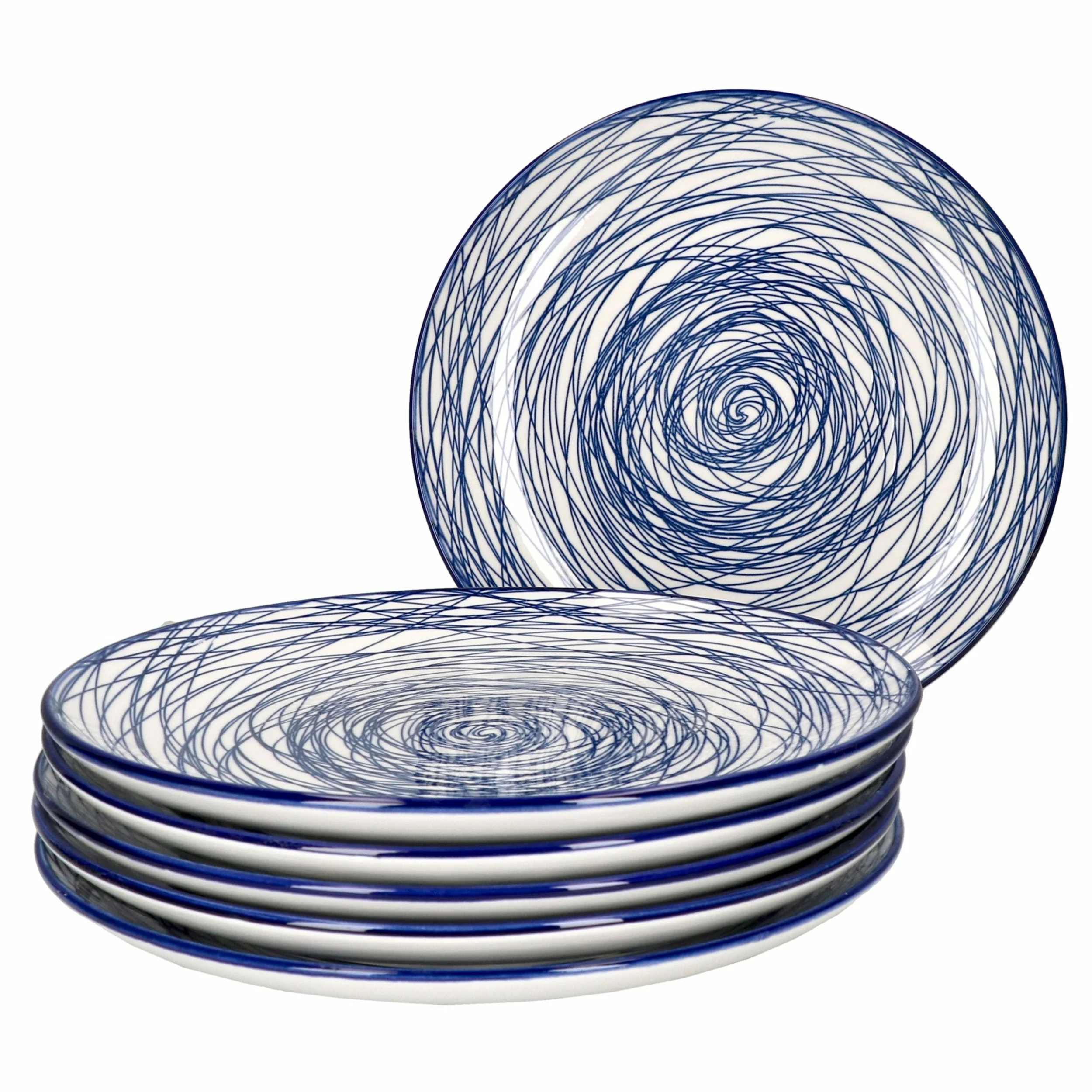 Null 6er Set Suppenteller Rabisco Blau Weiß - 87651 2 Null 6er Set Suppenteller Rabisco Blau Weiß - 87651 – Bild 2