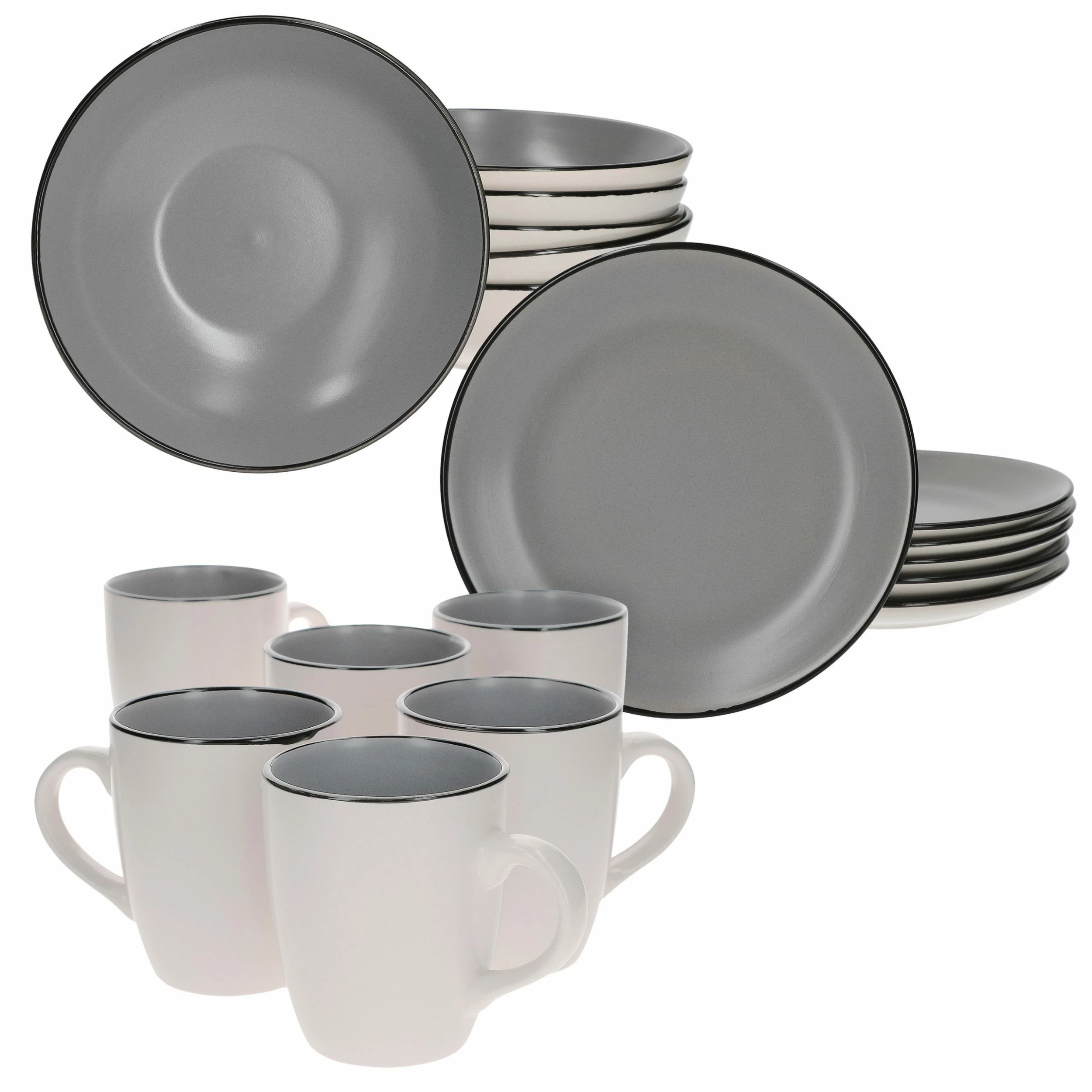 Null 18tlg Frühstücksset Campo Grau Keramik Für 6 Personen 1 Null 18tlg Frühstücksset Campo Grau Keramik Für 6 Personen