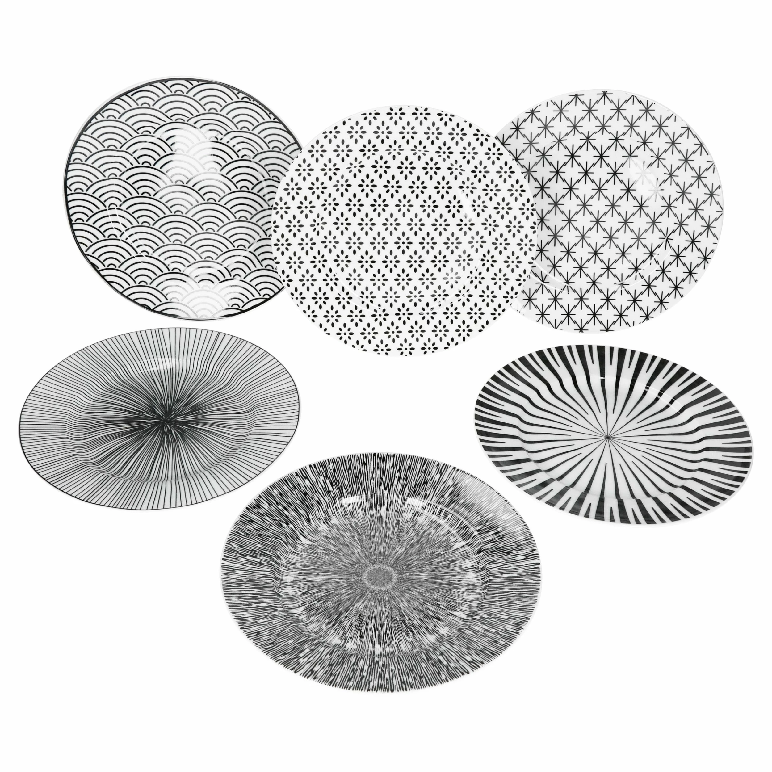 Null 6er Set Speiseteller Seoul 27cm Schwarz & Weiß 4 Null 6er Set Speiseteller Seoul 27cm Schwarz & Weiß – Bild 4
