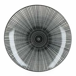 Null 6er Set Kuchen-/Dessertteller Taipei Weiß Mit Schwarzen Linien