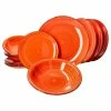 Null MamboCat Uni Orange 12-tlg. Teller Set Geschirr Steingut