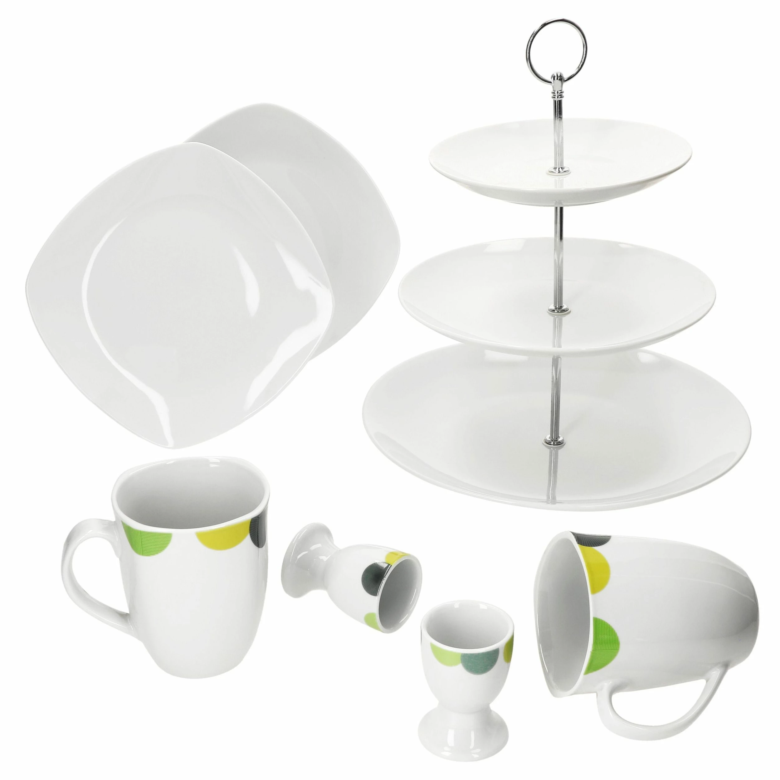 Null 7tlg. Etageren Frühstück Lilli - 1x 24302284, 2x Eierbecher Lilli, 2x Becher Lilli & 2x Kuchenteller Lilli 4 Null 7tlg. Etageren Frühstück Lilli - 1x 24302284, 2x Eierbecher Lilli, 2x Becher Lilli & 2x Kuchenteller Lilli – Bild 4