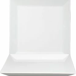 Null 6 X Kimi Uni Teller Flach Quadratisch 24cm * - Weiß -