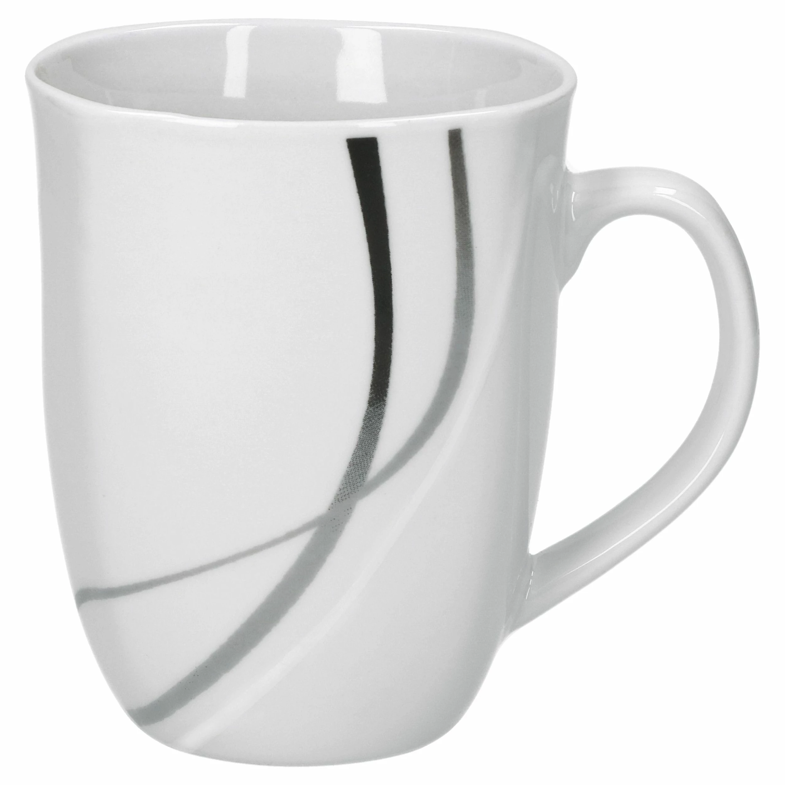 Null Frühstücksset 12tlg. Silver Night Für 6 Personen - 6 Teller Und 6 Becher Aus Weißem Porzellan Mit Grauen / Schwarzen Linien 6 Null Frühstücksset 12tlg. Silver Night Für 6 Personen - 6 Teller Und 6 Becher Aus Weißem Porzellan Mit Grauen / Schwarzen Linien – Bild 6