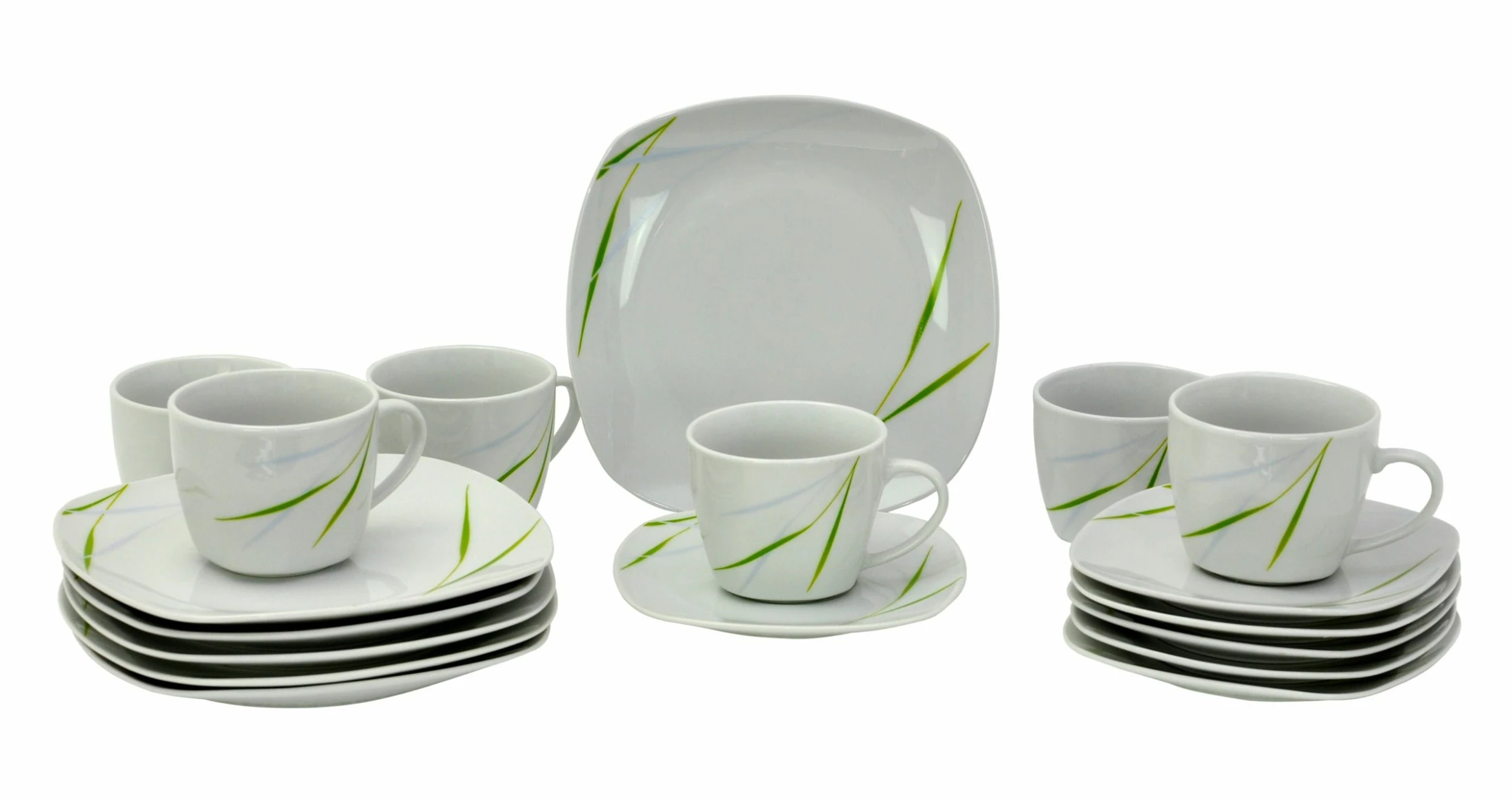 Null Kombiservice Aviva 62tlg. Weiß Mit Farbigem Dekor Für 6 Personen 3 Null Kombiservice Aviva 62tlg. Weiß Mit Farbigem Dekor Für 6 Personen – Bild 3