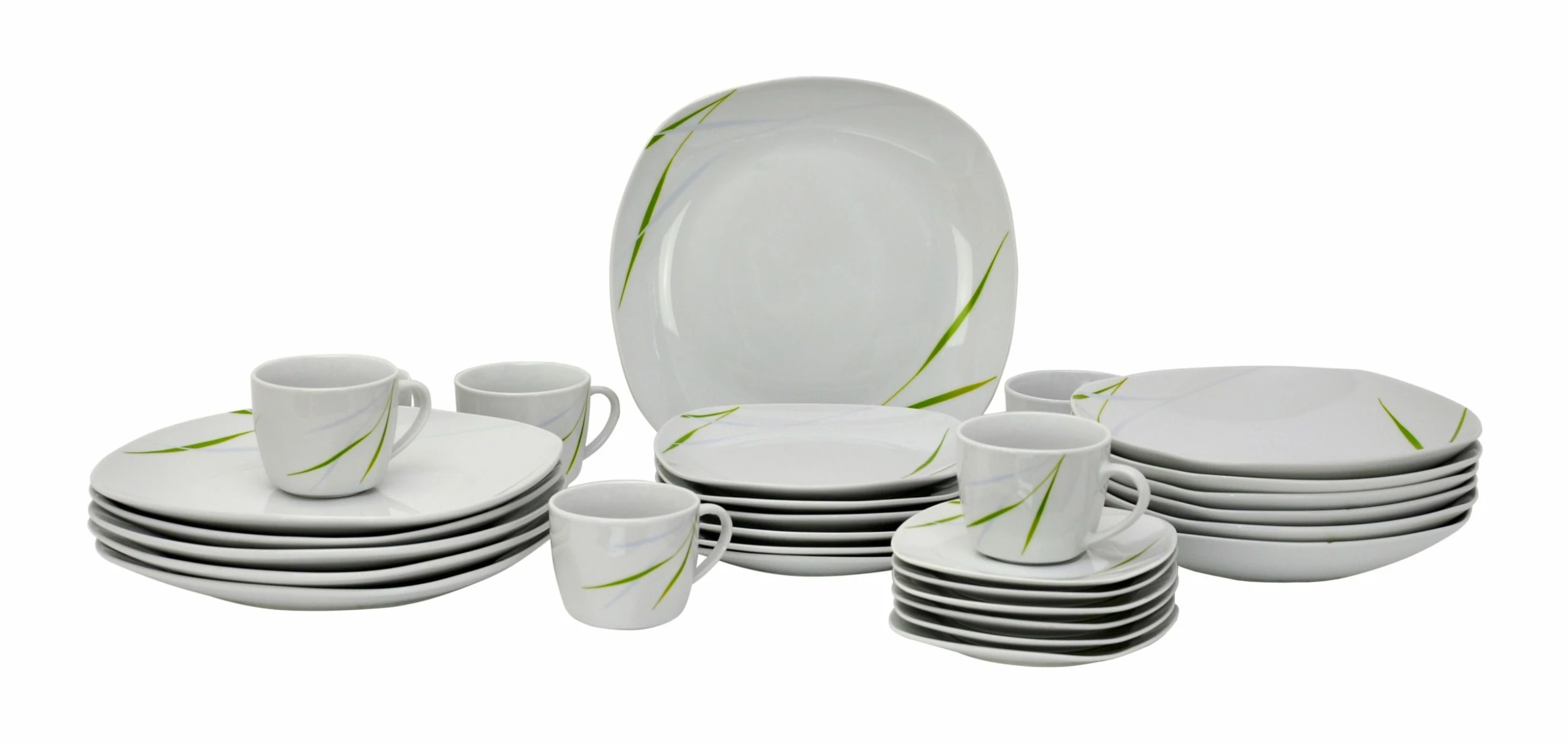 Null Kombiservice Aviva 30tlg. Weiß Mit Farbigem Dekor Für 6 Personen 1 Null Kombiservice Aviva 30tlg. Weiß Mit Farbigem Dekor Für 6 Personen