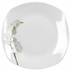 Null 6er Set Dessert- Kuchenteller Vanda Weiße Orchidee 19cm