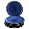 Null 6er Set Dessertteller Reactive Glaze Navy Blue- Athens