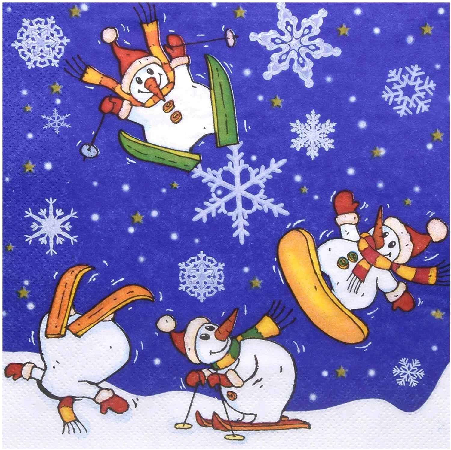 Null 80x Weihnachtsservietten 3-lagig 33 X 33 Cm Schneemänner 1 Null 80x Weihnachtsservietten 3-lagig 33 X 33 Cm Schneemänner