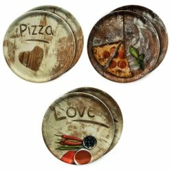 Null 6er Set Pizzateller 33cm Flour 2x Olive + 2x Salami + 2x Lieblingspizza