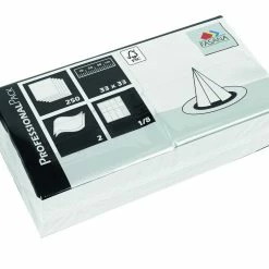 Null 1500x Zelltuch-Servietten 33 X 33 Cm 2-lagig 1/8 Falz Weiß