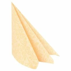 Null 250x Servietten Airlaid 40x40cm 1/4 -Falz Mit Rosenmuster Champagner